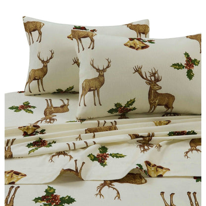 Cozy Flannel Novelty and Holiday Printed Extra Deep Pocket Sheet Set