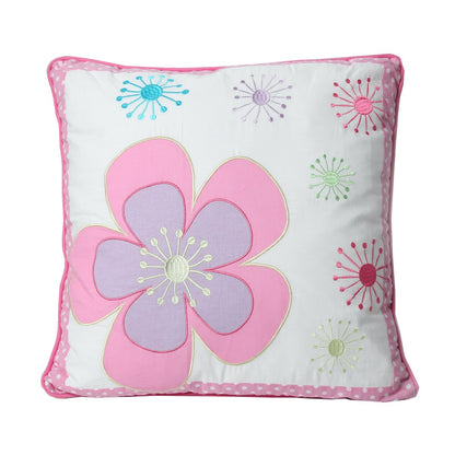 Cozy Line Pink Blossom Cotton Reversible Quilt Bedding Set With Decorative Pillows