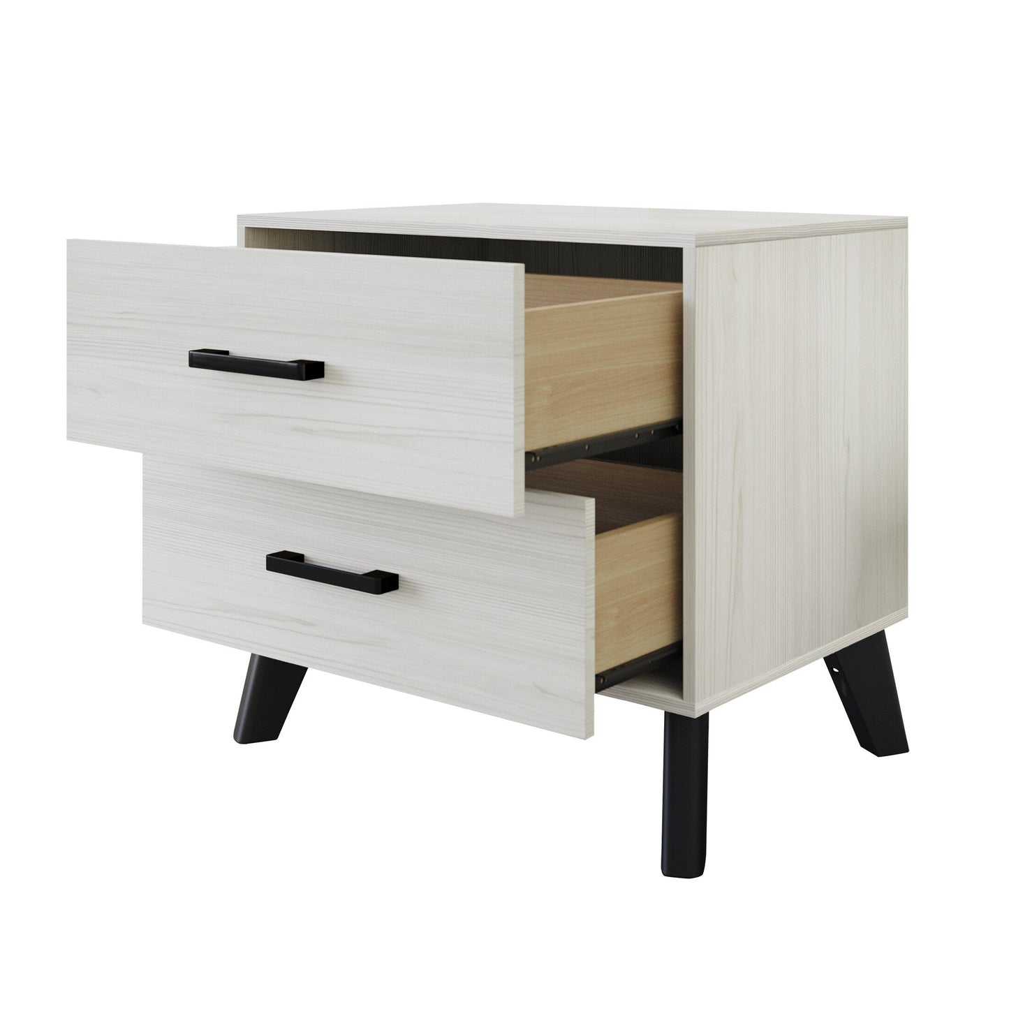 CraftPorch Classic Style 2-Drawers Wooden Nightstand