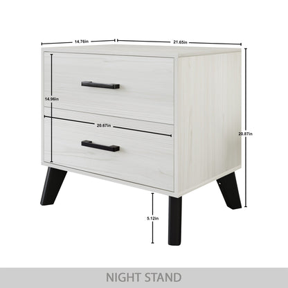 CraftPorch Classic Style 2-Drawers Wooden Nightstand