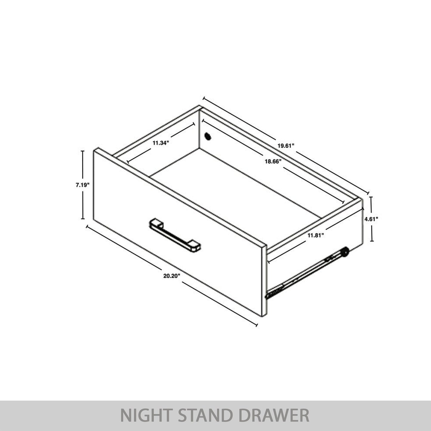CraftPorch Classic Style 2-Drawers Wooden Nightstand