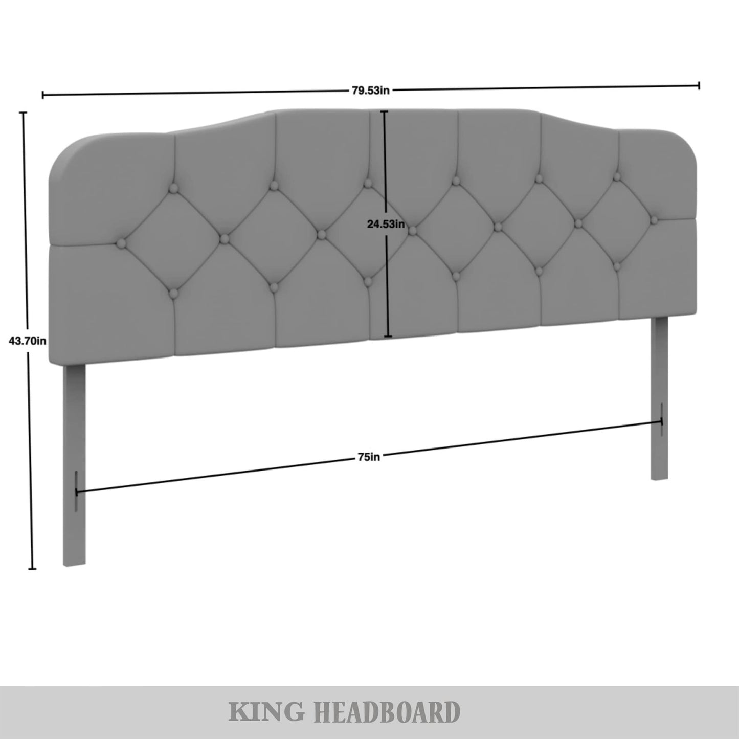 CraftPorch Elegant Button-Tufted Upholstered Headboard