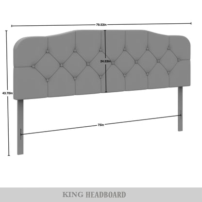 CraftPorch Elegant Button-Tufted Upholstered Headboard