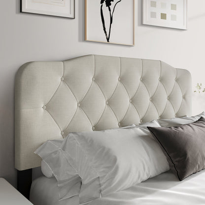 CraftPorch Elegant Button-Tufted Upholstered Headboard