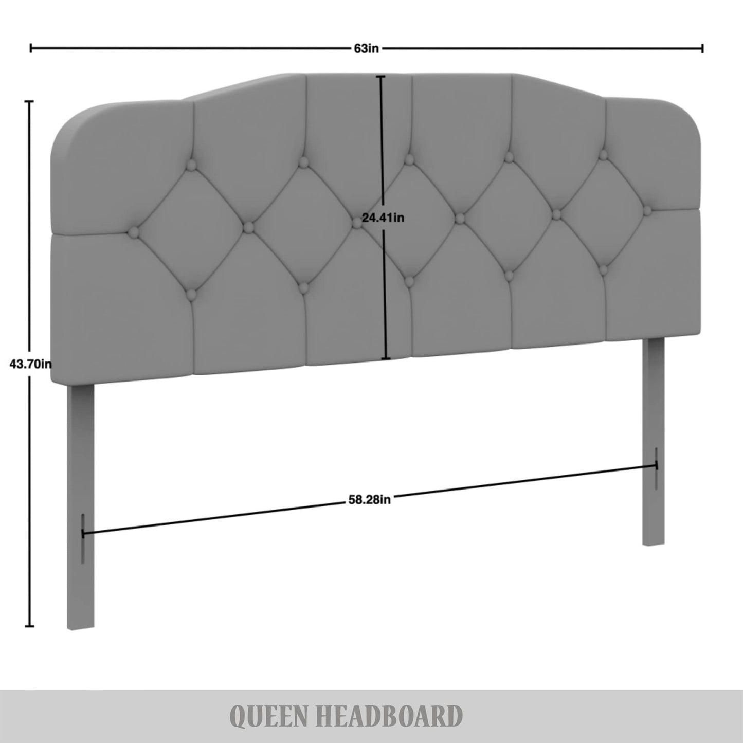 CraftPorch Elegant Button-Tufted Upholstered Headboard