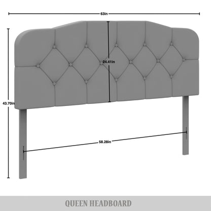 CraftPorch Elegant Button-Tufted Upholstered Headboard