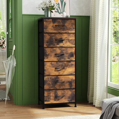 Crestlive Products 6 Drawers Vertical Dresser Storage Tower with Wood Top