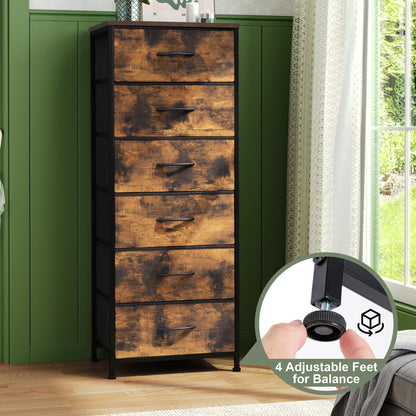 Crestlive Products 6 Drawers Vertical Dresser Storage Tower with Wood Top