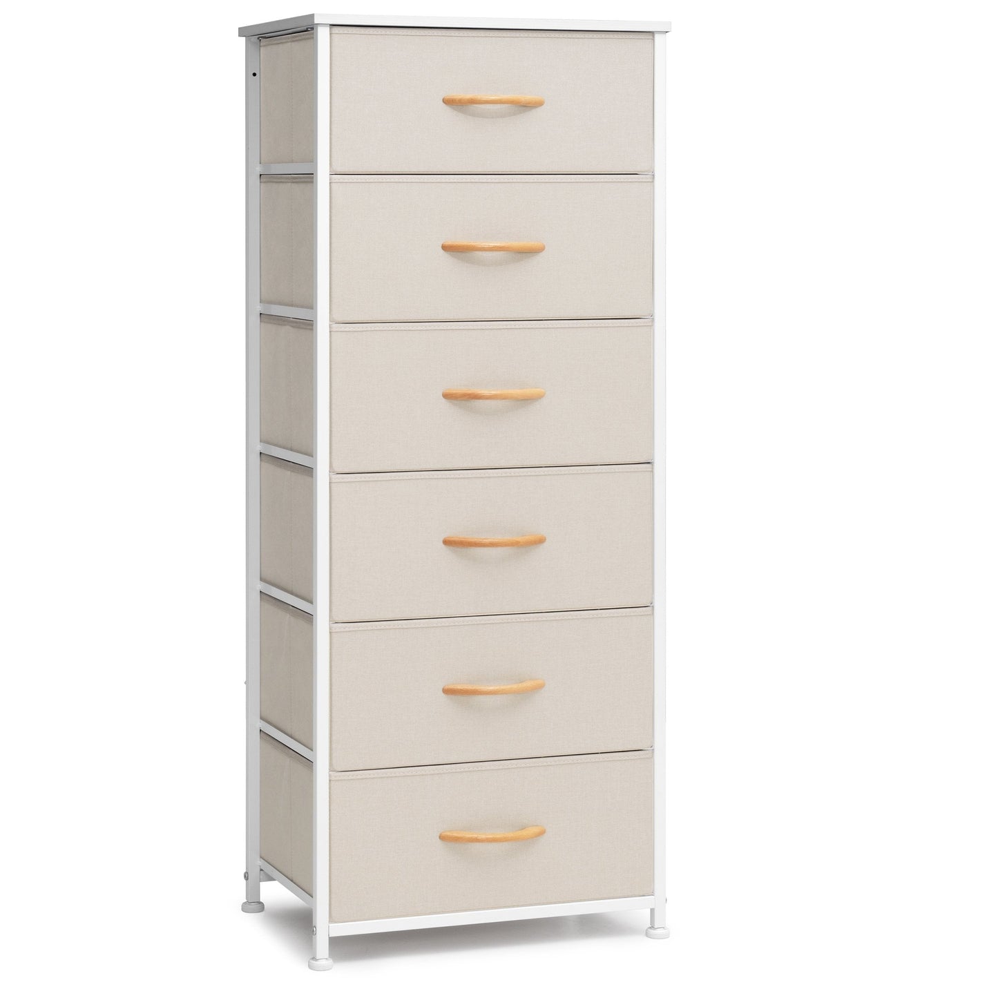 Crestlive Products 6 Drawers Vertical Dresser Storage Tower with Wood Top