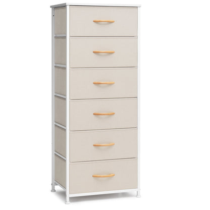 Crestlive Products 6 Drawers Vertical Dresser Storage Tower with Wood Top