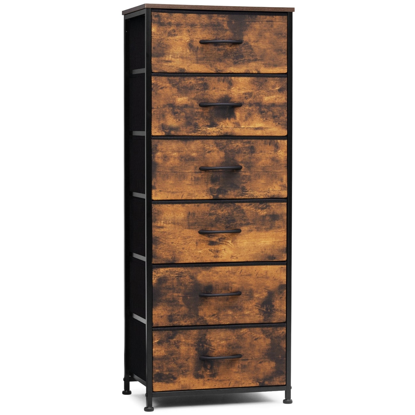 Crestlive Products 6 Drawers Vertical Dresser Storage Tower with Wood Top