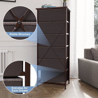 Crestlive Products 6 Drawers Vertical Dresser Storage Tower with Wood Top