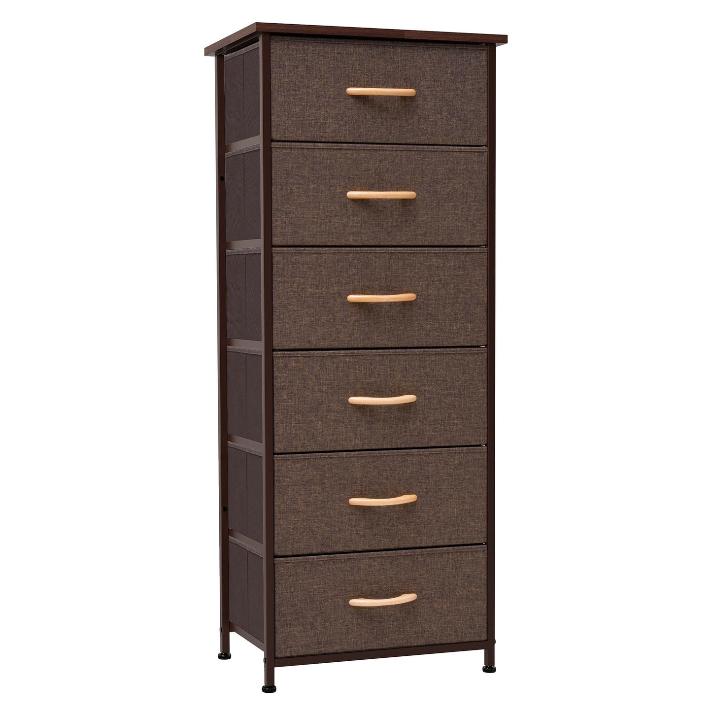 Crestlive Products 6 Drawers Vertical Dresser Storage Tower with Wood Top