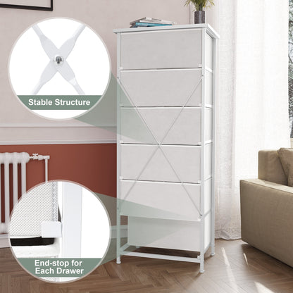 Crestlive Products 6 Drawers Vertical Dresser Storage Tower with Wood Top