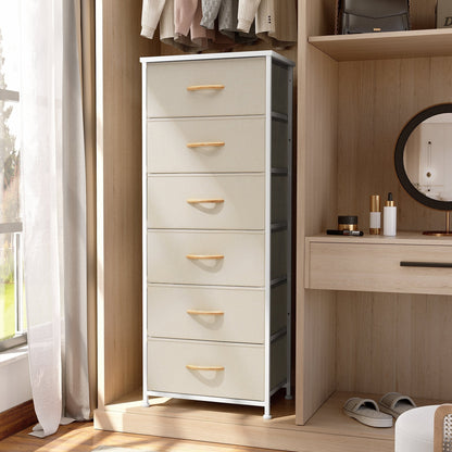Crestlive Products 6 Drawers Vertical Dresser Storage Tower with Wood Top