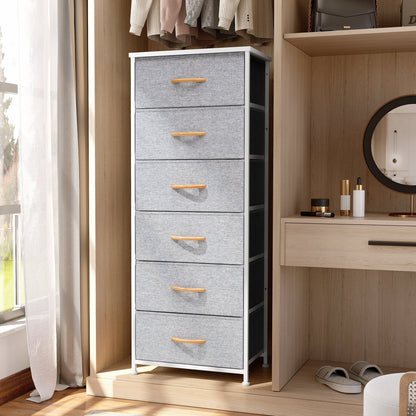 Crestlive Products 6 Drawers Vertical Dresser Storage Tower with Wood Top