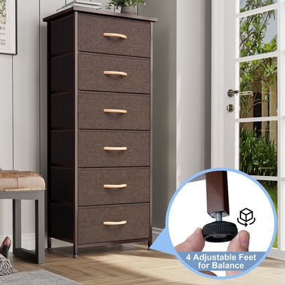 Crestlive Products 6 Drawers Vertical Dresser Storage Tower with Wood Top