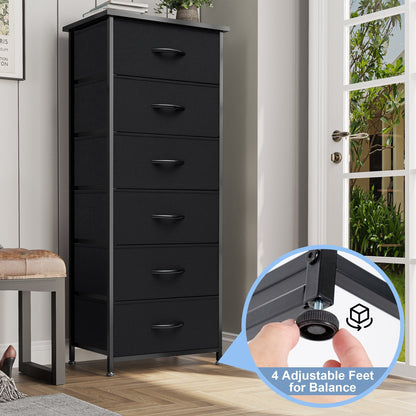 Crestlive Products 6 Drawers Vertical Dresser Storage Tower with Wood Top