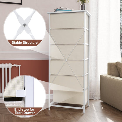 Crestlive Products 6 Drawers Vertical Dresser Storage Tower with Wood Top