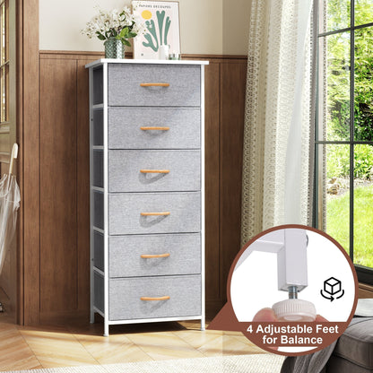 Crestlive Products 6 Drawers Vertical Dresser Storage Tower with Wood Top