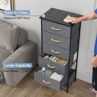 Crestlive Products 6 Drawers Vertical Dresser Storage Tower with Wood Top