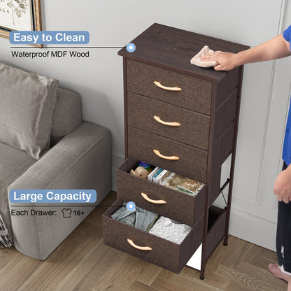 Crestlive Products 6 Drawers Vertical Dresser Storage Tower with Wood Top