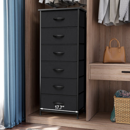 Crestlive Products 6 Drawers Vertical Dresser Storage Tower with Wood Top