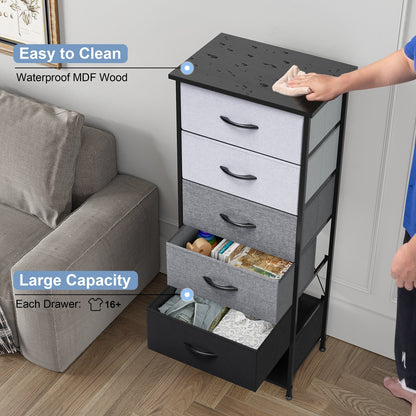 Crestlive Products 6 Drawers Vertical Dresser Storage Tower with Wood Top