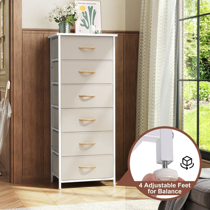 Crestlive Products 6 Drawers Vertical Dresser Storage Tower with Wood Top