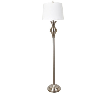 Crestview Collection Murray 60 Silver Metal Floor Lamp - 14x14x60.5
