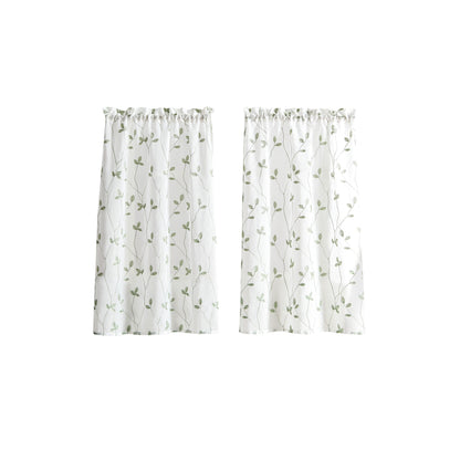 Curtainworks Botanical Embroidery Valance and Tier Pair Curtain Collection