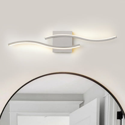 Curve Linear LED Dimmable 23.6-in W Bathroom Vanity Light Cool/Warm Light Wall Sconce