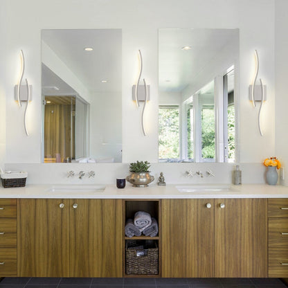 Curve Linear LED Dimmable 23.6-in W Bathroom Vanity Light Cool/Warm Light Wall Sconce