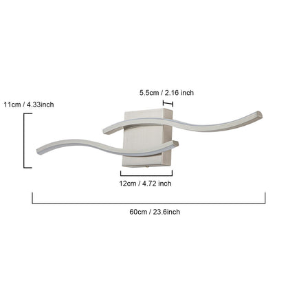 Curve Linear LED Dimmable 23.6-in W Bathroom Vanity Light Cool/Warm Light Wall Sconce