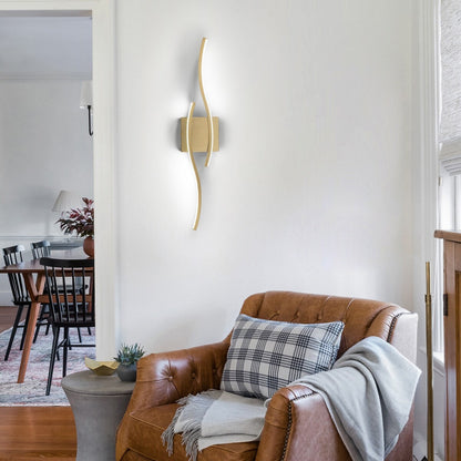 Curve Linear LED Dimmable 23.6-in W Bathroom Vanity Light Cool/Warm Light Wall Sconce