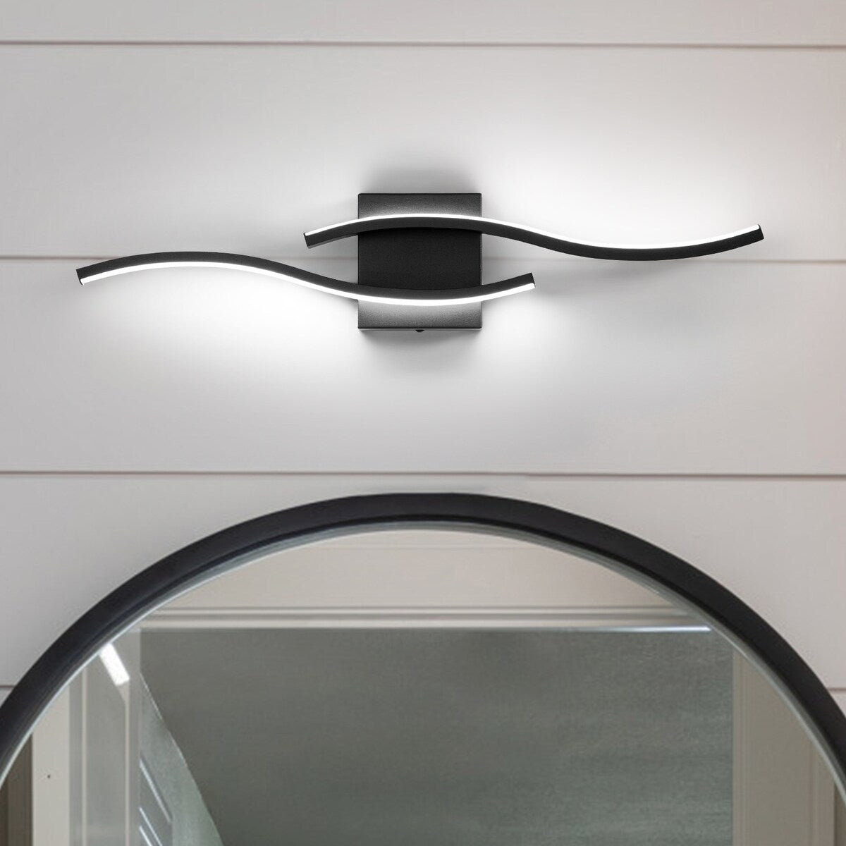 Curve Linear LED Dimmable 23.6-in W Bathroom Vanity Light Cool/Warm Light Wall Sconce