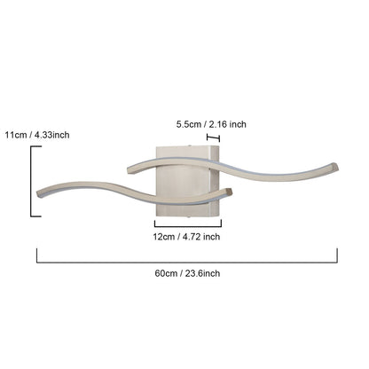 Curve Linear LED Dimmable 23.6-in W Bathroom Vanity Light Cool/Warm Light Wall Sconce