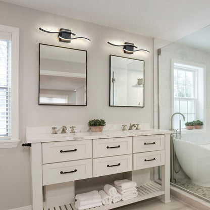 Curve Linear LED Dimmable 23.6-in W Bathroom Vanity Light Cool/Warm Light Wall Sconce