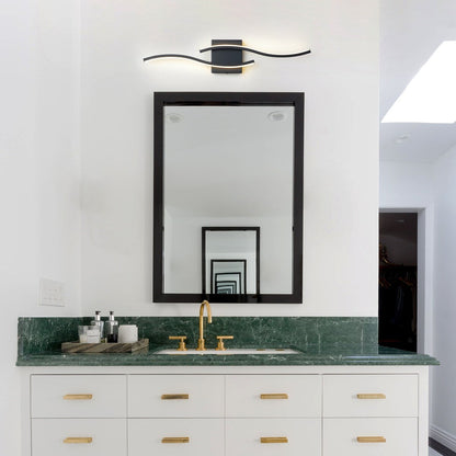 Curve Linear LED Dimmable 23.6-in W Bathroom Vanity Light Cool/Warm Light Wall Sconce