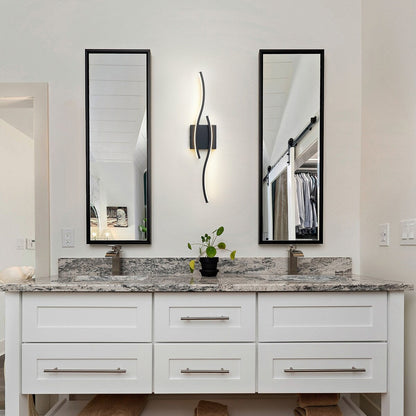 Curve Linear LED Dimmable 23.6-in W Bathroom Vanity Light Cool/Warm Light Wall Sconce