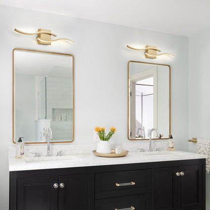 Curve Linear LED Dimmable 23.6-in W Bathroom Vanity Light Cool/Warm Light Wall Sconce