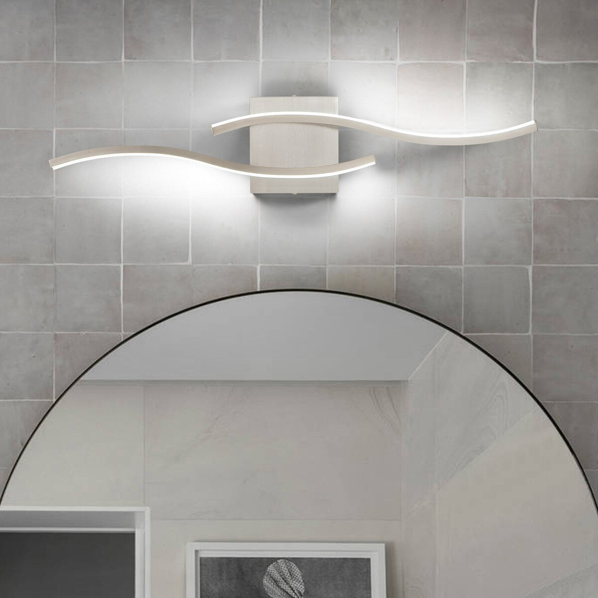 Curve Linear LED Dimmable 23.6-in W Bathroom Vanity Light Cool/Warm Light Wall Sconce
