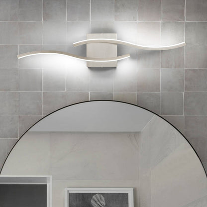 Curve Linear LED Dimmable 23.6-in W Bathroom Vanity Light Cool/Warm Light Wall Sconce