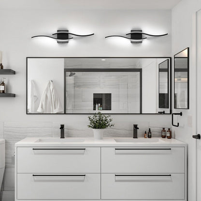 Curve Linear LED Dimmable 23.6-in W Bathroom Vanity Light Cool/Warm Light Wall Sconce