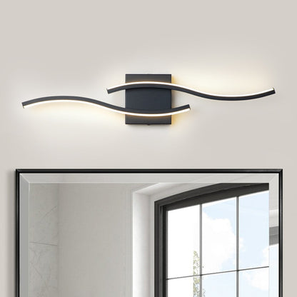 Curve Linear LED Dimmable 23.6-in W Bathroom Vanity Light Cool/Warm Light Wall Sconce