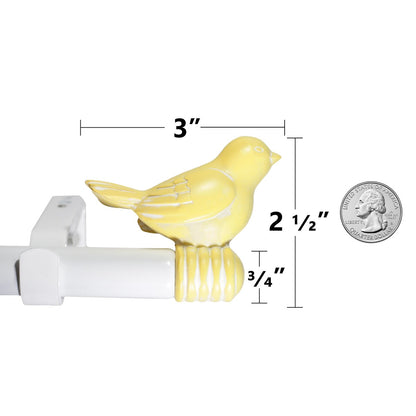 Cute Bird Finial Adjustable Decorative Designer Curtain Rod