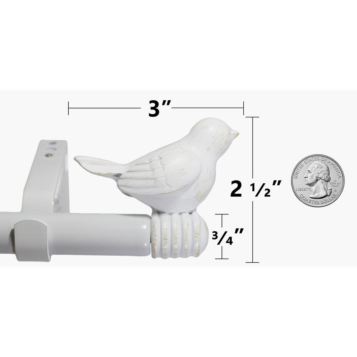 Cute Bird Finial Adjustable Decorative Designer Curtain Rod