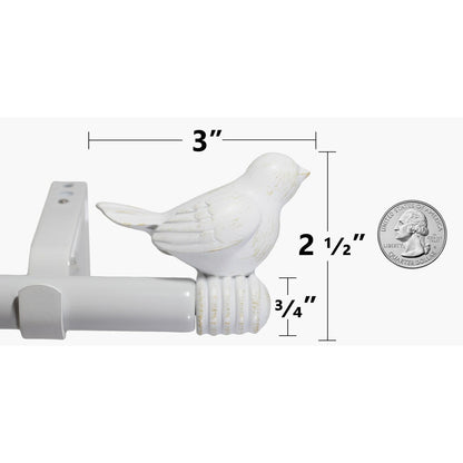 Cute Bird Finial Adjustable Decorative Designer Curtain Rod