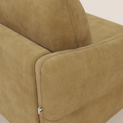 Dalia divano letto angolare con materasso alto 18 cm piedini alti e penisola contenitore in tessuto smacchiabile T17 giallo