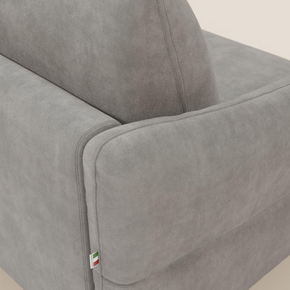 Dalia divano letto angolare con materasso alto 18 cm piedini alti e penisola contenitore in tessuto smacchiabile T17 grigio